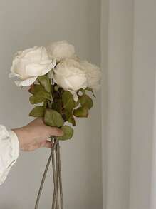 1/3pcs 19.7inch Long Stem Rose Artificial Flower, Burnt Rose, For DIY Flower Wall, Scene Layout, Living Room And Bedroom Vase Floral Art, Wedding, Party, Garden Decoration, Table Centerpiece, Home Decor,Room Decor,Bedroom Decor,Mother's Day Gifts, Birthday, Graduation Decoration, Back To School Season