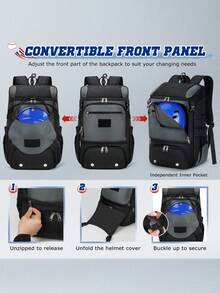 NUBILY Baseball Backpack For Youth & Adults - Lightweight Softball Bag With Shoe Compartment & Fence Hook | Bat Bag With Helmet Holder | Multi-Functional Sports Backpack For T-Ball & Training - Xám - Xem 4