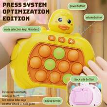 1pc Kids High Challenge Game Machine With 999 Levels, Stress Relief Push Game, Cute 3D Cartoon Astronaut/Bear/Duck/Rabbit Design, Multiple Modes, Cognitive Memory Reflex Training, Handeye Coordination Improvement, Puzzle Game, Children Party Gift, Birthday Toy