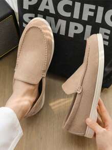 Men's Slope Heel Loafers - Minimalist Four Seasons Casual Shoes,2025 New Formal Men's Fashion Versatile Slope Heel Shoes,One Stirrup Loafers,Suitable For Outdoor, Everyday Wear, And Street Style - Available In Black, Gray, Beige, And Blue, Comfortable Shoes