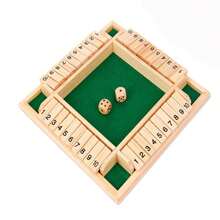 1 pieza Juego de Cerrar la Caja, Juego de dados de madera para 2-4 jugadores para fiestas, juegos de mesa de madera para oficina y hogar