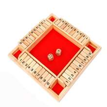 1 pieza Juego de Cerrar la Caja, Juego de dados de madera para 2-4 jugadores para fiestas, juegos de mesa de madera para oficina y hogar