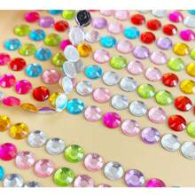 1 Set Acrylic Diamond Stickers, Includes 3 Different Sizes (6mm) And 15 Vivid Colors, Suitable For Decorating Various Surfaces Such As Phone Cases, Pen Holders, Photo Album, Glassware And More. This Diverse Set Provides A Unique DIY Experience To Showcase Your Personalized Creativity.
