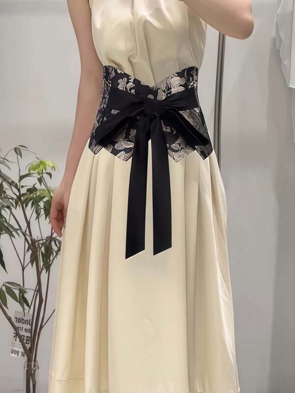 1 pieza Cinturón tipo cinturilla para usar con vestidos, accesorio retro para lograr un efecto de cintura alta estilizador