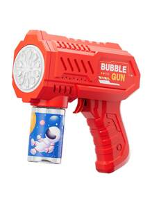 Máquina de burbujas de juego de agua para niños, soplador manual de burbujas estilo Gatling con múltiples orificios y de toque único, opción de 3 colores, generador de burbujas para juego de agua de verano (baterías y solución de burbujas no incluidas)