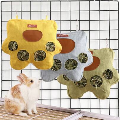 1pc Rabbit Hanging Hay Feeding Bag Rabbit Large Capacity Grass Rack Rabbit Grass Bag Grip And Rabbit Grass Bag Rabbit Hay Feeder Bag For Cage Guinea Pig Timothy Hay Dispenser Storage Manger Hanging Large Less Waste For Bunny.