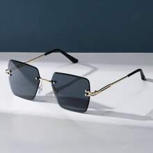 Ladies' Retro Style Rectangular Polymer Frame Decorated PC (Polymer) Lens Metal Hinge Ordinary Decorative Glasses With Gold Frame Design