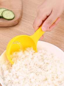 1 buc lingură electrică pentru orez, lingură de orez antiaderentă de mare capacitate și polonic pentru terci, design semicerc din plastic, convenabil pentru oala de orez