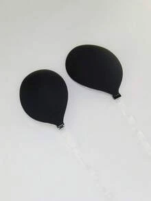 ideaCCSZ 1件/2件装隐形无肩带露背文胸，粘性硅胶聚拢文胸，适合露背连衣裙，可重复使用的文胸罩杯，适合A B C D E F罩杯。 - 黑色 - 查看 5