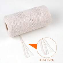 984 Ft Twine String, Natural Jute Twine, 2mm White Cotton Rope, 10ply Black Cotton For Crafts, Art, Gardening Plants, Gift Wrapping, Decoration, Packing String Bulk(3 Rolls) - White - View 3