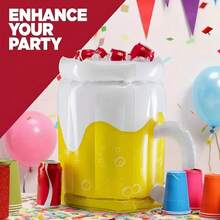 1pc Inflatable Beer Cup Cooler - Portable Large Capacity Cooler, Suitable For Pool, Beach Party | Durable PVC Material, Must-Have For Summer Outdoor, No Electricity Needed, Portable Inflatable Cooler, Pool Accessories, Beer Themed Design, Easy To Inflate And Install - View 9