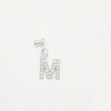 1pc Diamond Encrusted 26 English Letter Charm, Suitable For Silicone Watch Band Decoration