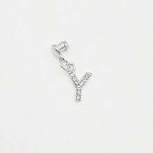 1pc Diamond Encrusted 26 English Letter Charm, Suitable For Silicone Watch Band Decoration