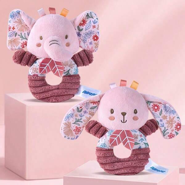 1 pezzo Giocattolo a sonagli in peluche a forma di animale per neonati, bambola imbottita morbida per neonati, adatta come regalo per neonati