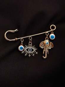 1 pieza Broche de cadena de metal con borlas, estrella y perlas falsas, ojo del diablo gótico, accesorio decorativo para bolsos, bufandas, trajes, con arreglo aleatorio de perlas falsas y estrellas, accesorio para ropa, bolso, encanto, accesorios escolares y de oficina, camisas, chaquetas, joyería, regalos de Navidad, Halloween, regalos divertidos y lindos para maestros - Multicolor - Ver 15