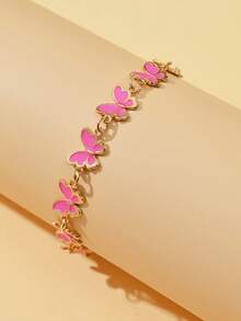 1 件时尚优雅甜美蝴蝶可调节手链，适合情人节、情侣、朋友、家庭聚会礼物、女士日常佩戴