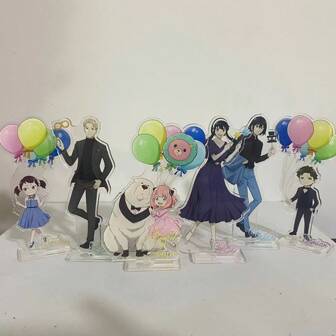 Anime SPY*FAMILY 15CM Acrylic Figure Anya Loid Yor Bond Desmond Becky Standing Model Desktop Decoration Bracket Fan Gift