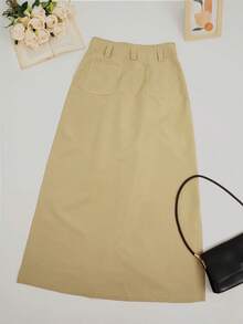 春夏时尚百搭修身高腰通勤女士半身裙（不含腰带）