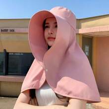 Full Face Sun Protection Hat For Women, Large Brim Neck Cover Sun Hat, Ponytail Design For Outdoor Hiking