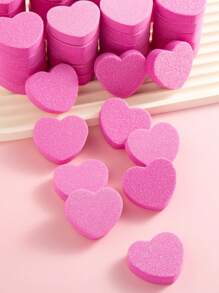50/30/10pcs Heart Shape Mini Nail Buffer Block,100/180 Grit Double-Sided Sponge Nail File,Professional Nail Polishing Tools For Shaping And Smoothing,Suitable For Manicures And Pedicures