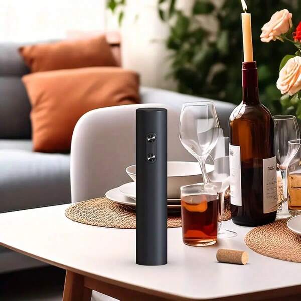 SOKANY 1 pièce Ensemble ouvre-bouteille électrique, décapsuleur automatique de type vis, verseur sous vide pour conservation du vin, accessoire de vin 4,9 cm x 22,9 cm