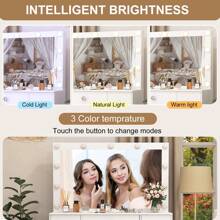 Vanity Dressing Table Desk Set With LED Lighted Mirror 7 Drawers Crystal Handle  Vanity Dressing Table Desk Set
