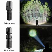 1pc XHP50 High Lumen Flashlight | Adjustable Focus Design + 3 Brightness Modes | Type-C Fast Charging | Overcharge Protection + Multi-Stage Cooling + Waterproof | Essential For Outdoor Adventure, Night Fishing, Emergency Rescue