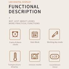 Foldable Desk/Bedside Smart Alarm Clock With Temperature & Date Display For Bedroom And Office Home Decor Back To School Room Decor School Supplies