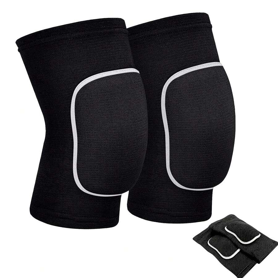 Volleyball Knee Pads For Women, Men, Knee Brace For Volleyball Basketball Football Dance Yoga Tennis Running Cycling Workout Climbing Wrestling ﻿ - Black and White - View 1