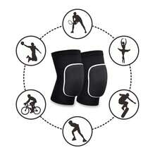 Volleyball Knee Pads For Women, Men, Knee Brace For Volleyball Basketball Football Dance Yoga Tennis Running Cycling Workout Climbing Wrestling ﻿ - Black and White - View 7