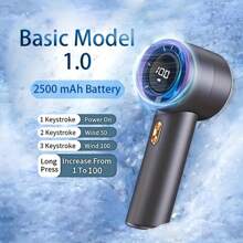 Digital Display Rechargeable Handheld Fan - 3000mAh 5-Speed Quiet Powerful Portable, Type-C Rechargeable, Lightweight Suitable For Outdoor, Home, Travel - Ideal Gift For Cooling Anywhere, Portable Rechargeable Fan, Durable Plastic Body