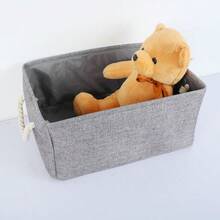 Collapsible Fabric Storage Bins Basket Toys Towels Storage Container - gray+l - View 3