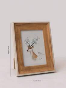 1pc 5-Inch Imitation Wooden Photo Frame With Replaceable Picture Core, Table Arrangement And Random Photo Paper Card Display Stand, Suitable For Home Decoration, Birthday And Graduation Gifts.