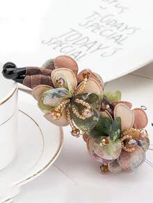 1个优雅女士香蕉夹发饰，街头风马尾辫发夹，防滑时尚简约发饰，扁平爪夹，爪夹，发夹，发卡，发爪，学习用品