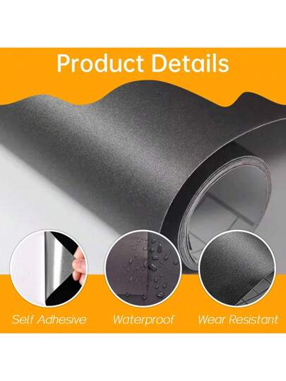 Roll Solid Room Vinyl WallPaper, Living Walls Contact Paper, Wallpaper Peel Stick, Countertops Furniture Stickers, Kitchen Bedroom Cabinets Removable Waterproof view 2