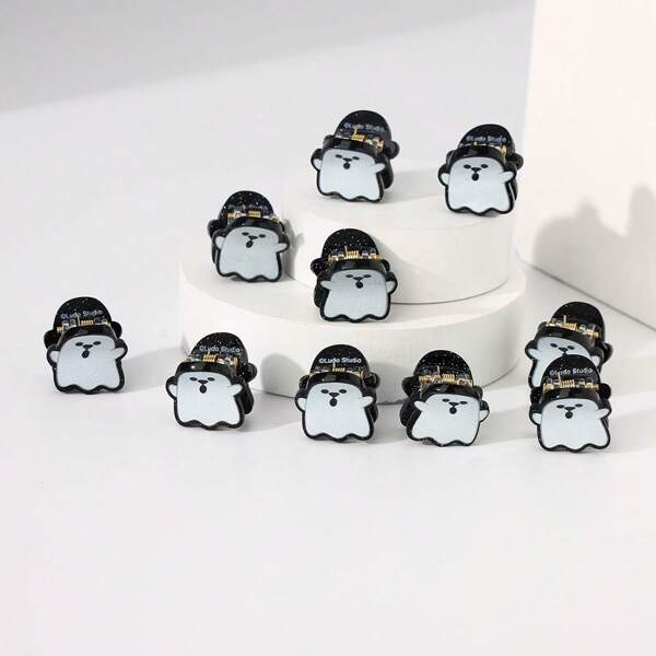 10pcs Halloween Ghost & Devil Design Hair Clips For Women Fashion Hair Accessories Beauty Claw Clips Boho Hair Claw