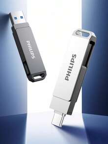 PHILIPS 飞利浦 60UT-S USB 3.2 Type-C 闪存盘 双接口 高速大存储 手机电脑通用 - 典雅黑 - 查看 6