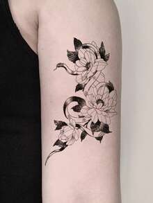 6pcs/Set Temporary Tattoo Stickers, Dark Mysterious Style Waterproof Long Lasting Fake Tattoos For Body, Suitable For Single's Party, Women's Wrist, Arm, Collarbone, Chest, Back, Leg