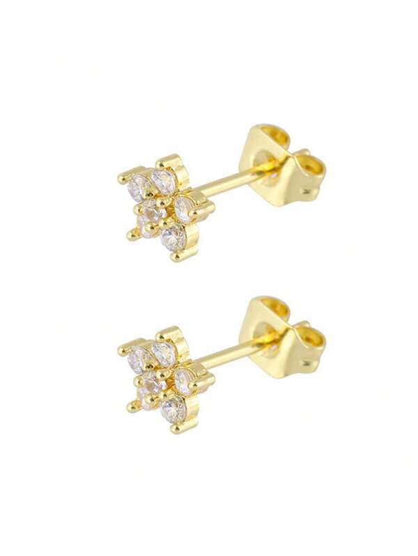 1 Pair Shiny Star Women's Earrings, Elegant & Minimalist Design, Suitable For Daily Wear, Parties, Gift For Friends, Girlfriends, Wives