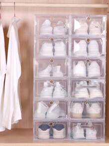 12pcs/Set,Shoe Storage Box, Clear Stackable Shoe Organizer For Closet, Space Saving Foldable Shoe Rack Sneaker Container ,High Quality Shoe Rack Shoe Box