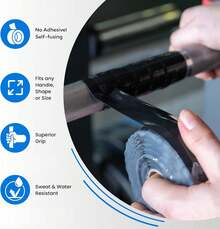 Core Prodigy Fusion Grip Tape - Silicone Rubber Wrap For Pull Up Bars, Barbells, Dumbbells, Sports And Gym Equipment, And Tools - Đỏ - Xem 2