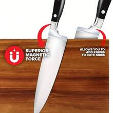 1pc Rosewood Magnetic Knife Holder With Square Rack For Kitchen Chef Knives, Simple Storage Rack For Home Use (Knives Not Included) - Apricot - View 3