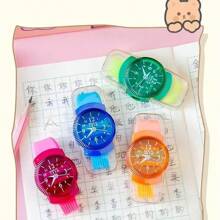 Sacapuntas con forma de reloj, 3 en 1, con borrador y cepillo de limpieza, multifuncional para útiles escolares (color aleatorio)