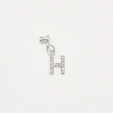 1pc Diamond Encrusted 26 English Letter Charm, Suitable For Silicone Watch Band Decoration