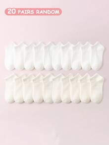 1/5/10/15/20 Đôi Tất Trẻ Em, Màu Trơn Cổ Điển Thời Trang Thường Ngày, Tất Ngắn Thể Thao Co Giãn Thoáng Khí Thoải Mái, Thích Hợp Cho Hàng Ngày, Quà Tặng Ngày Lễ, Trở Lại Trường Học, Nhiều Màu Sắc - Nhiều màu - Xem 16