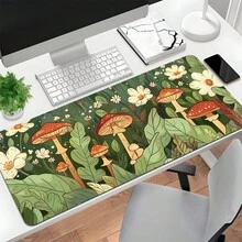 超大花朵蘑菇鼠标垫，游戏桌垫，大号键盘垫，可水洗，防滑橡胶底，锁边设计，礼品鼠标垫，桌面保护垫，学习垫，多种尺寸可选，电脑键盘垫，笔记本电脑垫，学习用品，返校季游戏鼠标垫，桌面配件，办公用品，办公桌配件，鼠标垫，桌面鼠标垫
