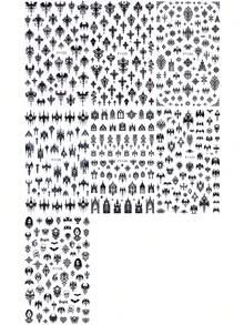 黑色万圣节哥特式美甲贴纸蝙蝠骷髅复古窗户暗黑风格设计指甲贴纸，DIY或美甲沙龙，粘性美甲贴纸 - 彩色 - 查看 2