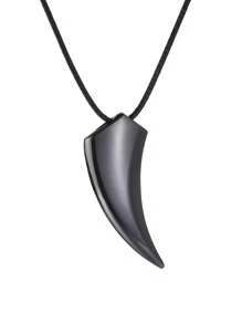 1 Pc Punk Hip Hop Stainless Steel Crescent Tooth Spike Pendant Necklace Men Women Fashion Wolf Tooth Chain Necklace Jewelry