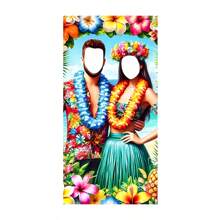 Tropical Hawaii Theme Hollow Polypropylene Banner, Vibrant Flower & Pineapple Design, Battery-Free, Suitable For Beach Party, Wedding & Aloha Celebration, Durable Polyester Tropical Decor
