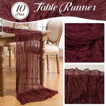 Set de 10 piezas Cheesecloth (tela de gasa) color burdeos como camino de mesa - Estilo país vintage bohemio, perfecto para bodas, despedidas de soltera y fiestas de cumpleaños